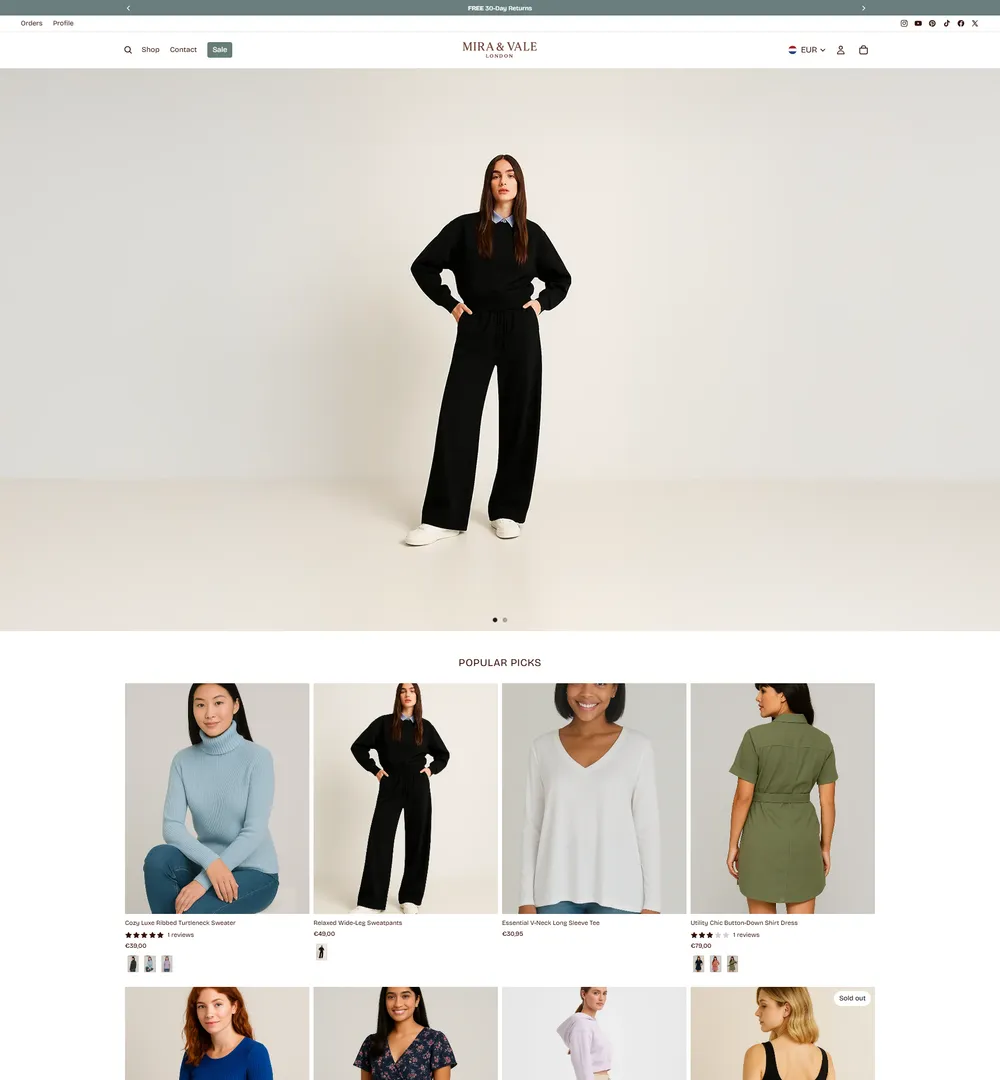 Mire & Vale demo store